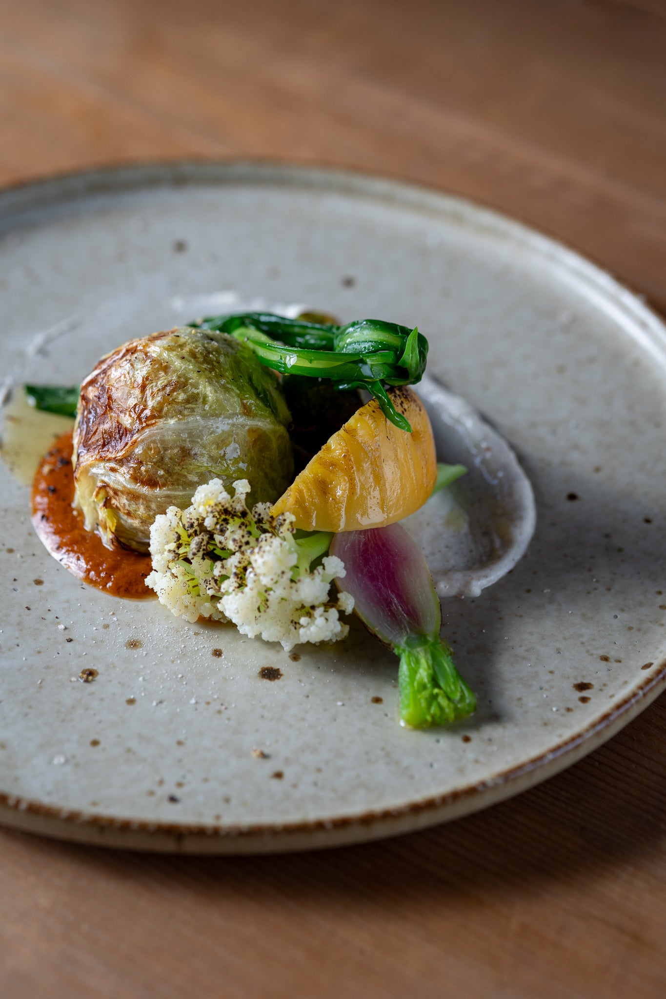 自家製豆味噌とドライトマトのソース